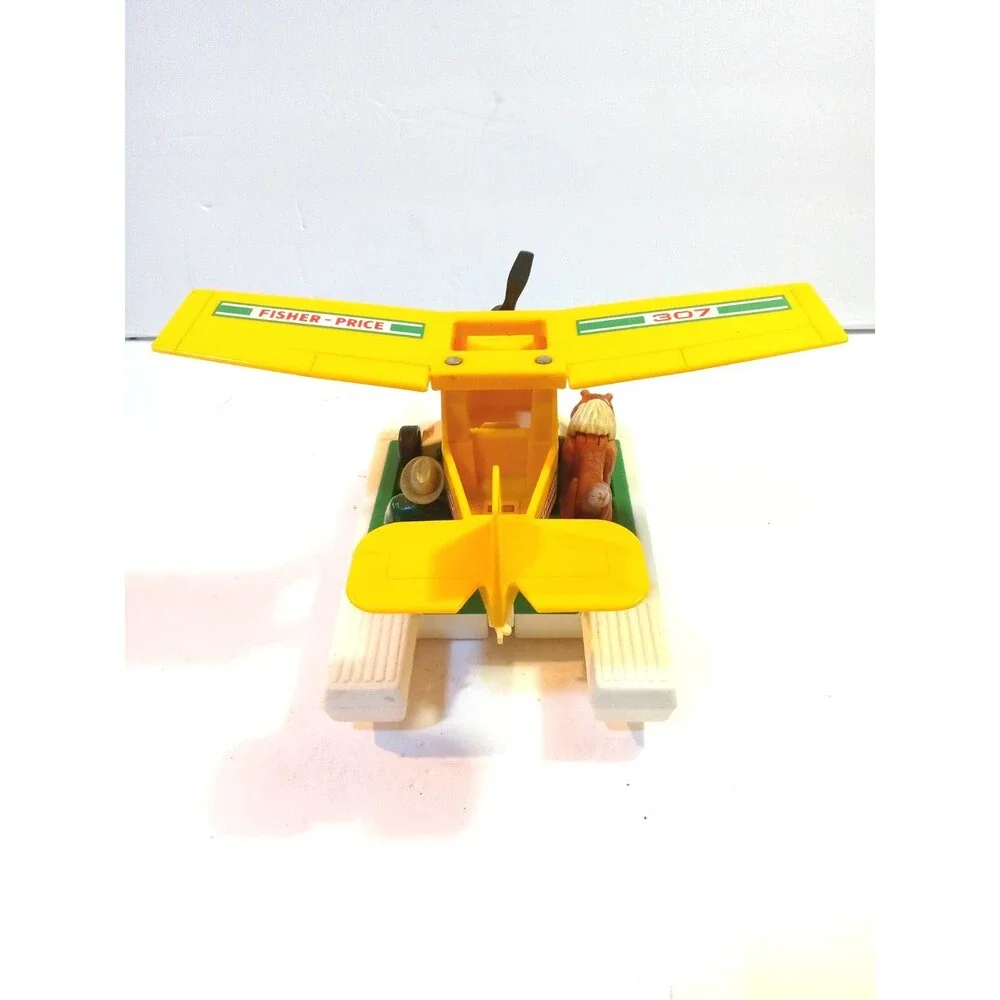 Vintage Fisher Price Adventure People Yellow Patrol Ranger PLANE 307 &Boat 1976